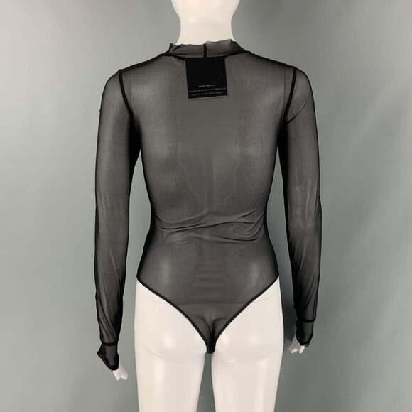 SAMIMIRO VINTAGE Black Nylon Elastane See Through Bodysuit - Picture 3 of 6